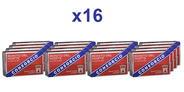 Pack x16 Latas Consorcio Bonito en Aceite de 110 gr/ud barato en Amazon