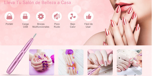 Set de manicura y pedicura profesional Ekupuz con torno para uñas + 11 brocas chollo en Amazon