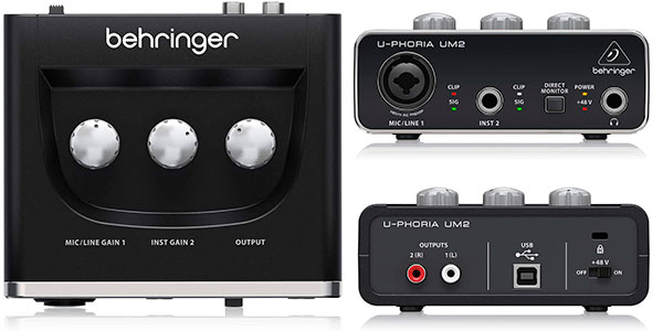Interfaz de audio Behringer UM2 U-Phoria USB barata