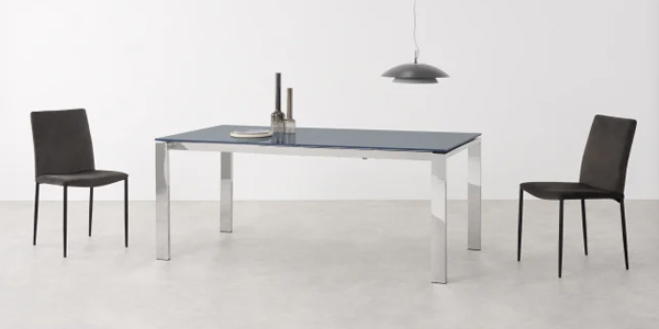 Chollazo Mesa de comedor extensible Cranham en cristal y acero