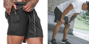 Pantalones de deporte XDSPcon mallas interiores y bolsillo oculto baratos en Amazon