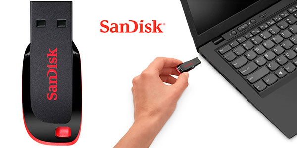 Chollo Memoria USB 2.0 SanDisk Cruzer Blade de 128 GB