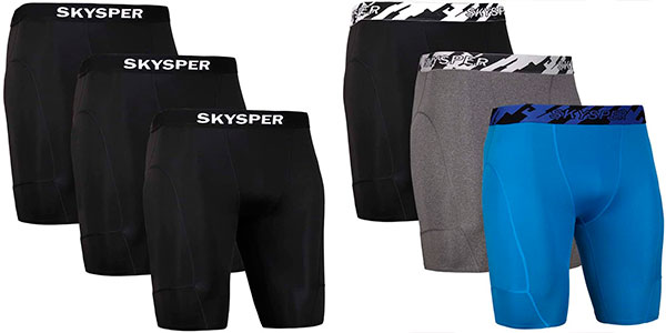 Chollo Pack de 3 pantalones cortos de compresión Skysper para hombre