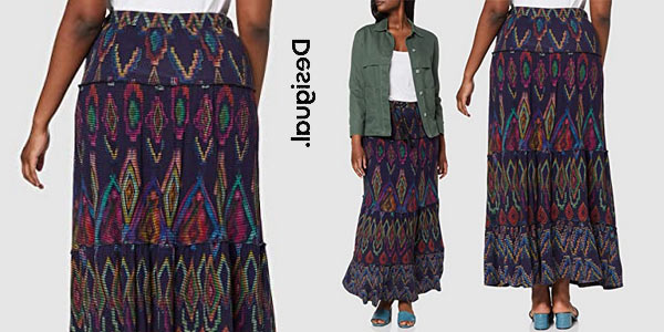 Falda larga estampada Desigual Norah para mujer chollazo en Amazon