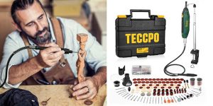 Mini amoladora eléctrica Teccpo de 200W + 120 accesorios barata en Amazon