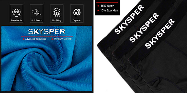 Pack de 3 pantalones cortos de compresión Skysper para hombre en oferta