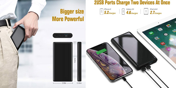 Batería externa Ekrist Power Bank de 25800 mAh oferta en Amazon
