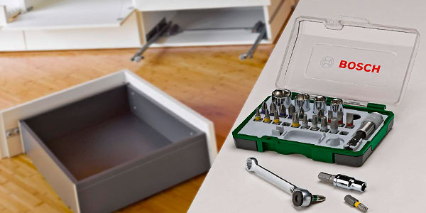 Mini llave de trinquete: kit Bosch de 27 piezas edición limitada Black &  Gold 