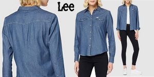 Camisa vaquera Lee Western Bel Air Blue para mujer barata en Amazon