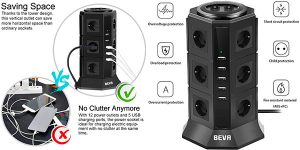 Chollo Regleta vertical BEVA de 12 tomas + 5 USB