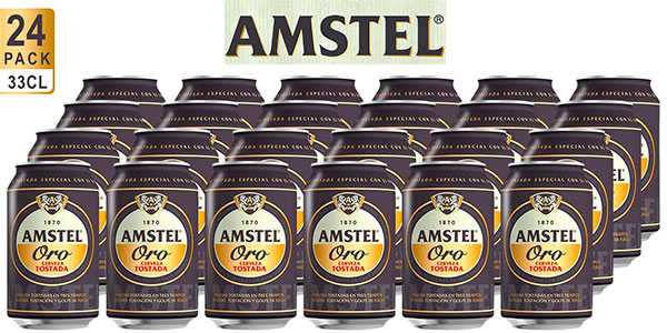 Pack x24 latas de cerveza Amstel Oro de 330 ml en oferta