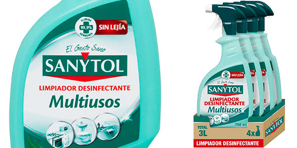 ▷ Chollo Pack x4 Limpiador Sanytol de 750 ml por sólo 10,03€ con cupón  ¡2,48€ cada uno!