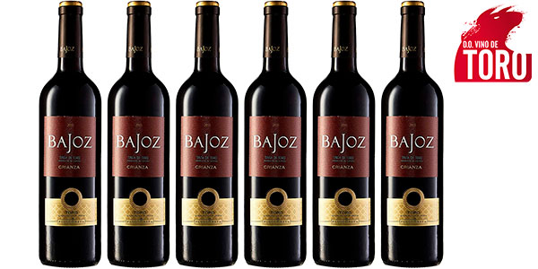 Chollo Pack de 6 botellas de vino tinto Bajoz Crianza con D.O. Toro de 750 ml