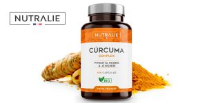 Envase x120 cápsulas Nutralie de Cúrcuma orgánica con Pimienta Negra y Jengibre barato en Amazon