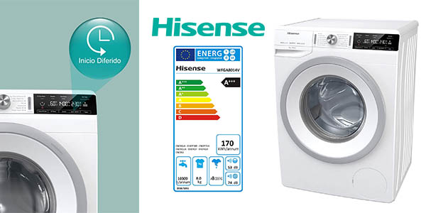 Hisense WFGA8014V lavadora de 8 kg oferta