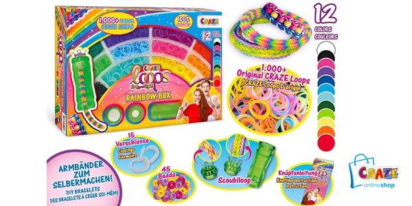 Juego x1000 Anillas de Craze Scoubiloops Rainbow Box barato en Amazon