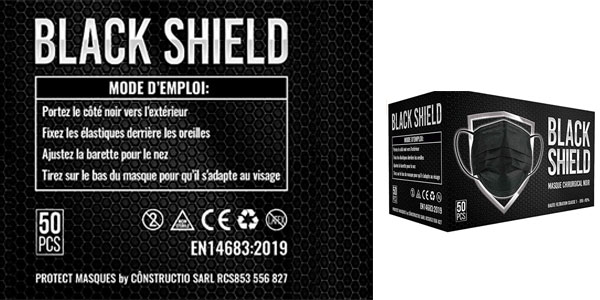 mascarillas quirurgicas black shield en oferta