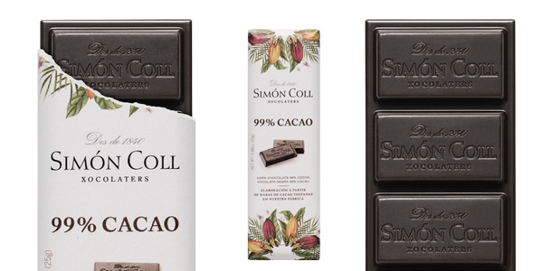 Pack x16 Chocolatinas Simón Coll 99% Cacao de 25 gr/ud oferta en Amazon