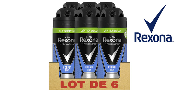 Pack x6 Desodorante Rexona Men Cobalt Dry de 100 ml/ud para hombre barato en Amazon