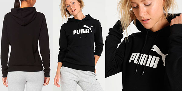 Chollo Sudadera Puma Essentials Logo con capucha para mujer