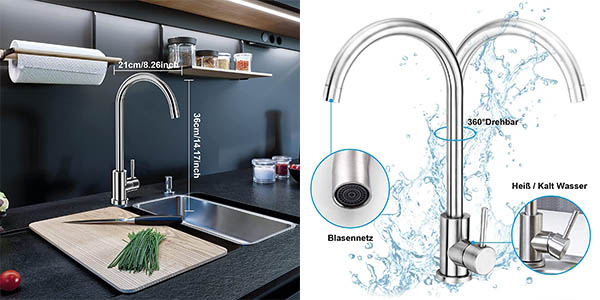 Grifo de cocina monomando 360º Mefine barato