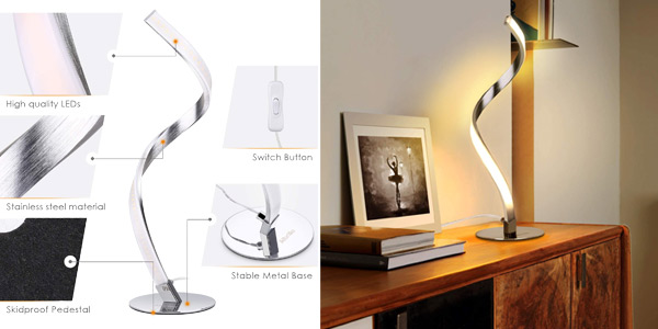 Lámpara LED de mesa Albrillo en espiral oferta en Amazon