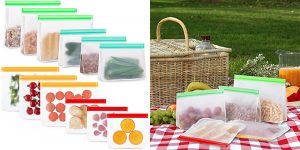 Pack x12 Bolsas reutilizables para almacenamiento de alimentos