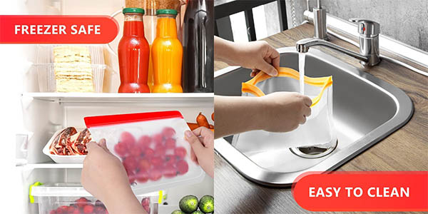 Pack x12 Bolsas reutilizables para almacenamiento de alimentos