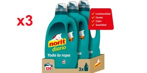 Pack x3 Norit Diario Detergente Líquido para Todos los Tejidos y Colores de 2120 ml barato en Amazon