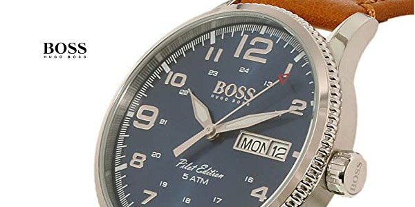 Reloj analógico Hugo Boss Pilot Edition Vintage oferta en Amazon