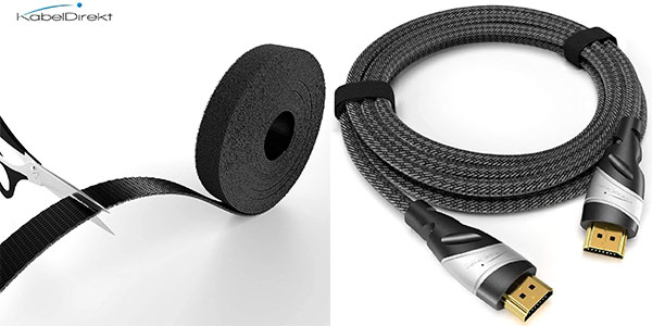 Rollo de velcro KabelDirekt para atar cables de 12,5 mm x 10 m barato