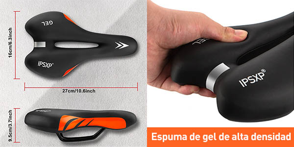 Sillín de bici de gel IPSXP y ergonómico