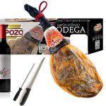 Lote jamón curado en bodega selección El Pozo 7 kg + Vino + Cuchillo + Chaira barato en Carrefour