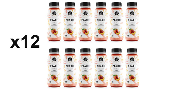 Pack x12 Té helado Amazon Happy Belly sabor melocotón barato en Amazon