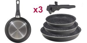 Set x3 Sartenes Bergner Black Click & Cook baratas en Amazon