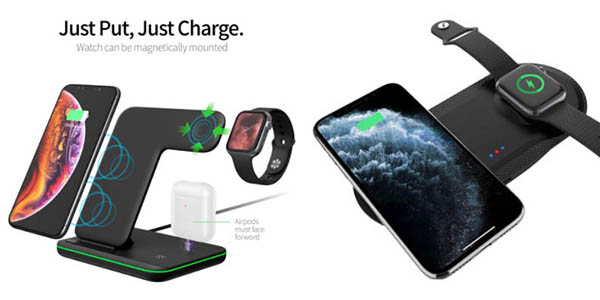 base carga inalámbrica iPhone Apple watch chollo