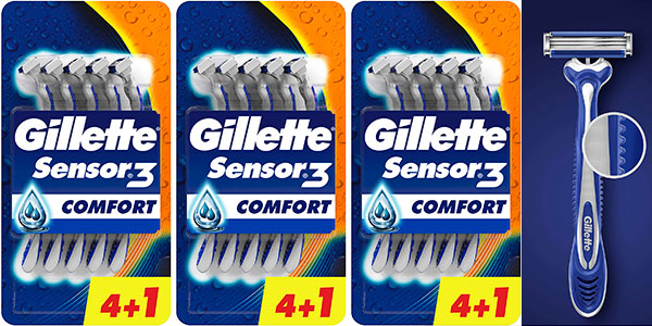 Chollo Pack de 15 maquinillas desechables Gillette Sensor3 