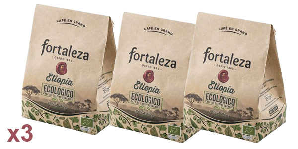 Pack x3 Café Fortaleza Etiopía ecológico de 250 gr/ud barato en Amazon
