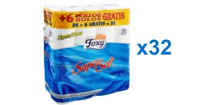Pack x32 Rollos Papel HigiÃ©nico Foxy Supersoft barato en Amazon