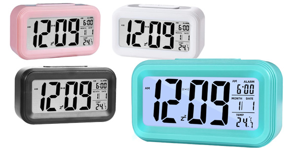 Reloj con Alarma Digital con sensor de luz barato en Amazon
