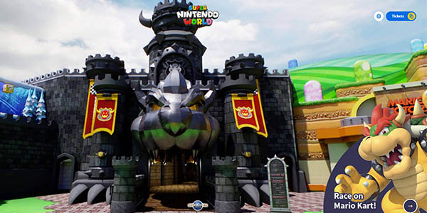 Super Nintendo World tour virtual parque de atracciones oficial de Japón