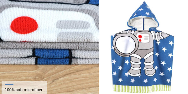 Toalla con capucha MCGMITT Space Man para niños barata en Amazon