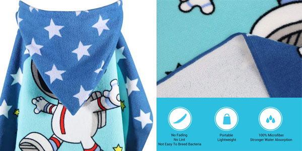 Toalla con capucha MCGMITT Space Man para niños chollo en Amazon