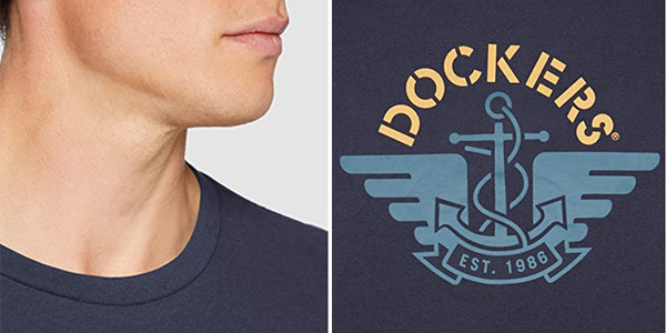 Camiseta de manga corta Dockers Logo tee para hombre chollo en Amazon