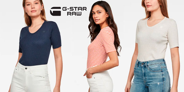 Chollazo Camiseta G-Star Raw Top Silber Slim para mujer