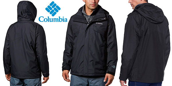 Chaqueta COLUMBIA con capucha para hombre Softshell negra