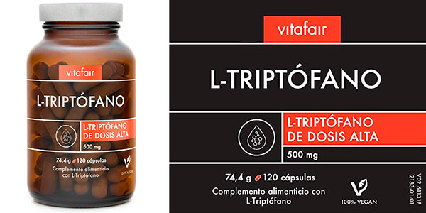 Chollo Frasco de L-Triptófano Vitafair de 120 cápsulas de 500 mg