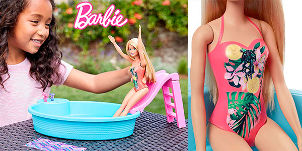 Chollo Barbie con piscina y tobogán 
