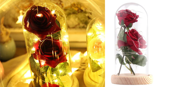 Kit de Rosas con luces LED La Bella y la Bestia barato en Amazon