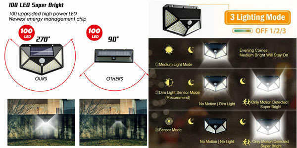 Lámpara LED solar Shopled de 20W con sensor movimiento PIR/luz oferta en AliExpress